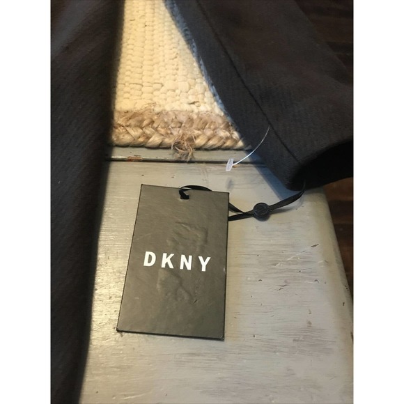 DKNY Walker Moss Dark Brown Coat Wool Blend Oversized Shawl Collar Sz XS - Picture 4 of 14